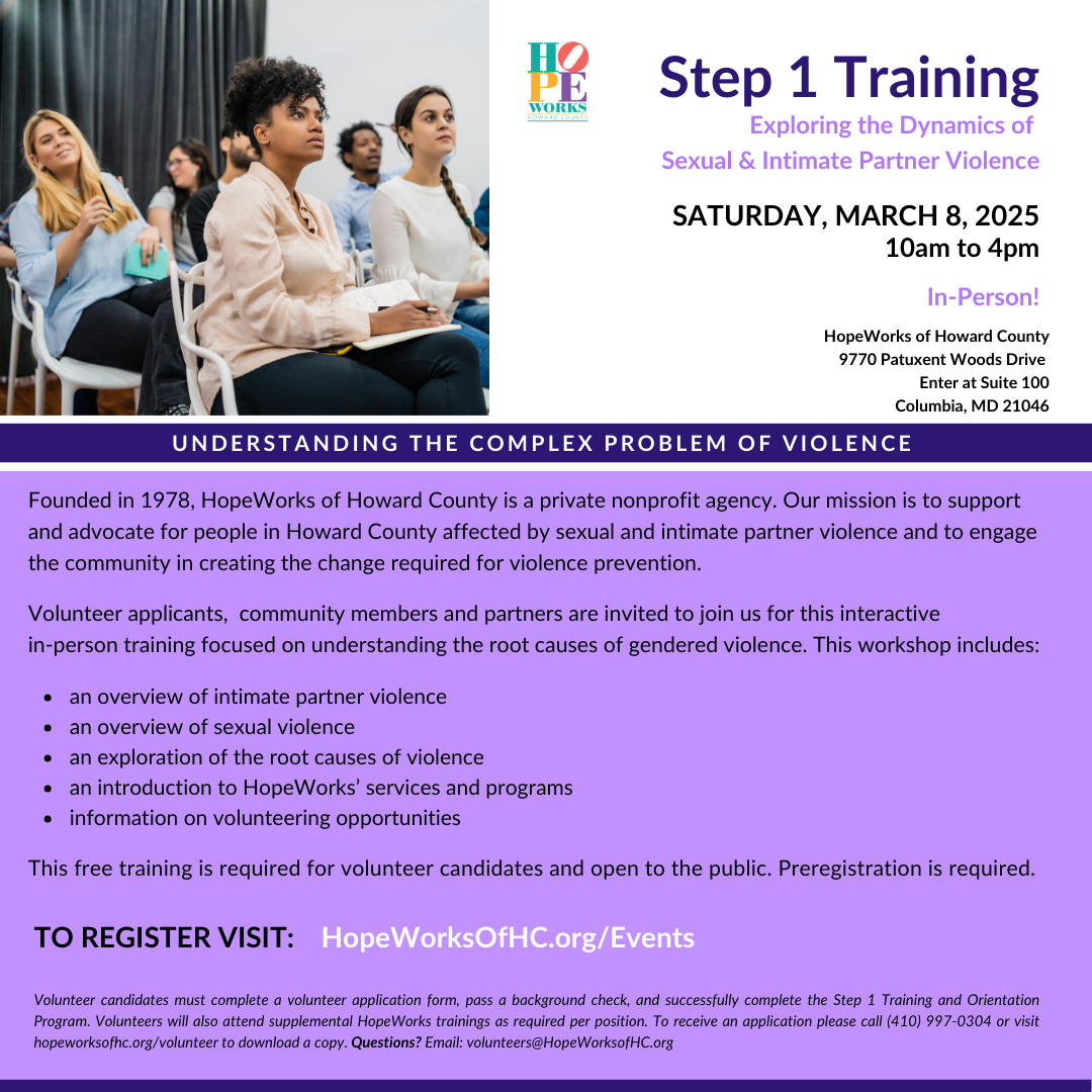Step 1 Training | We Are HopeWorks